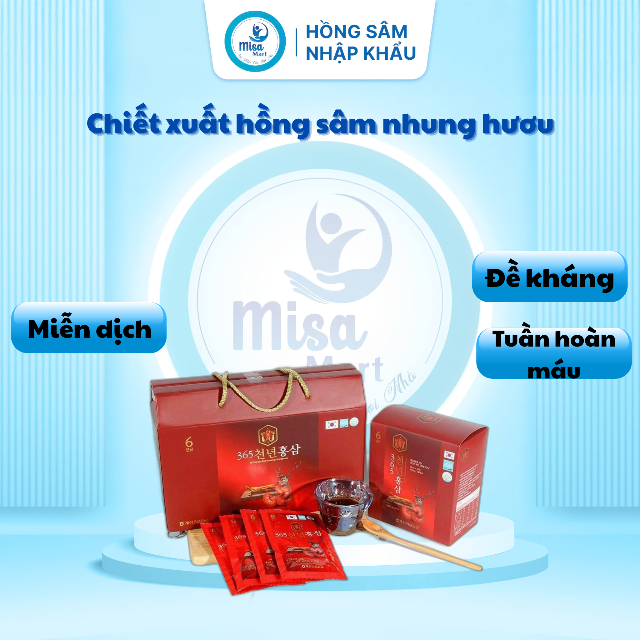 Nước chiết xuất hồng sâm nhung hươu 365 Hansusam (365  Korean red gingseng &deer antler)